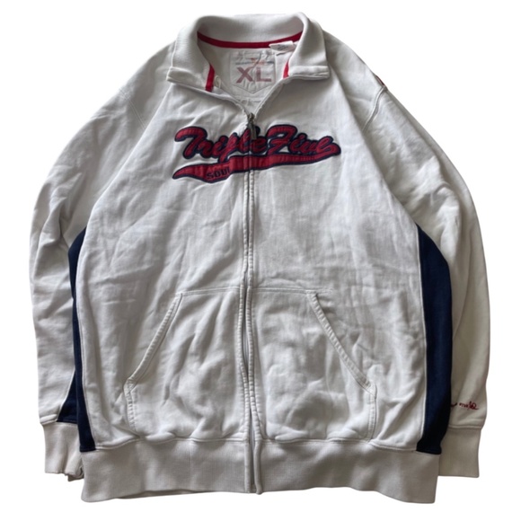 Y2K Vintage 555 Soul White Red Varsity Zip-Up Jacket - Picture 1 of 8